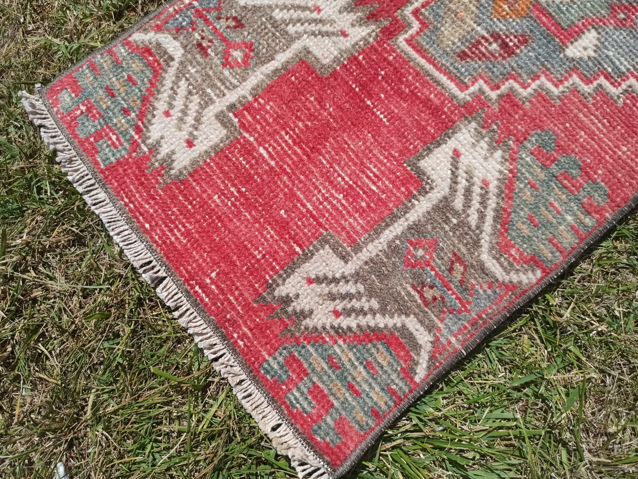 Red Small Rug Small Vintage Rug 1.3x2.9 Small Area Rug Etsy