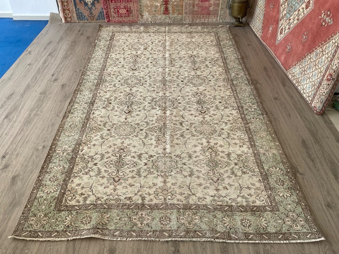 6x10 Neutral Area Rug, Oversize Rug, Handmade Rug, Oriental Rug ...