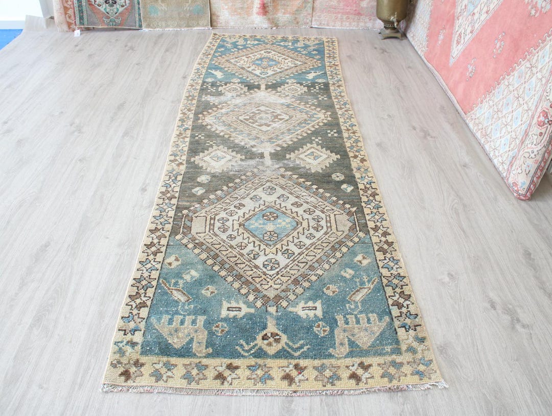 3x9, Heriz Runner Rug, Handmade Rug, Oriental Rug, Kitchen Runner Rug ...