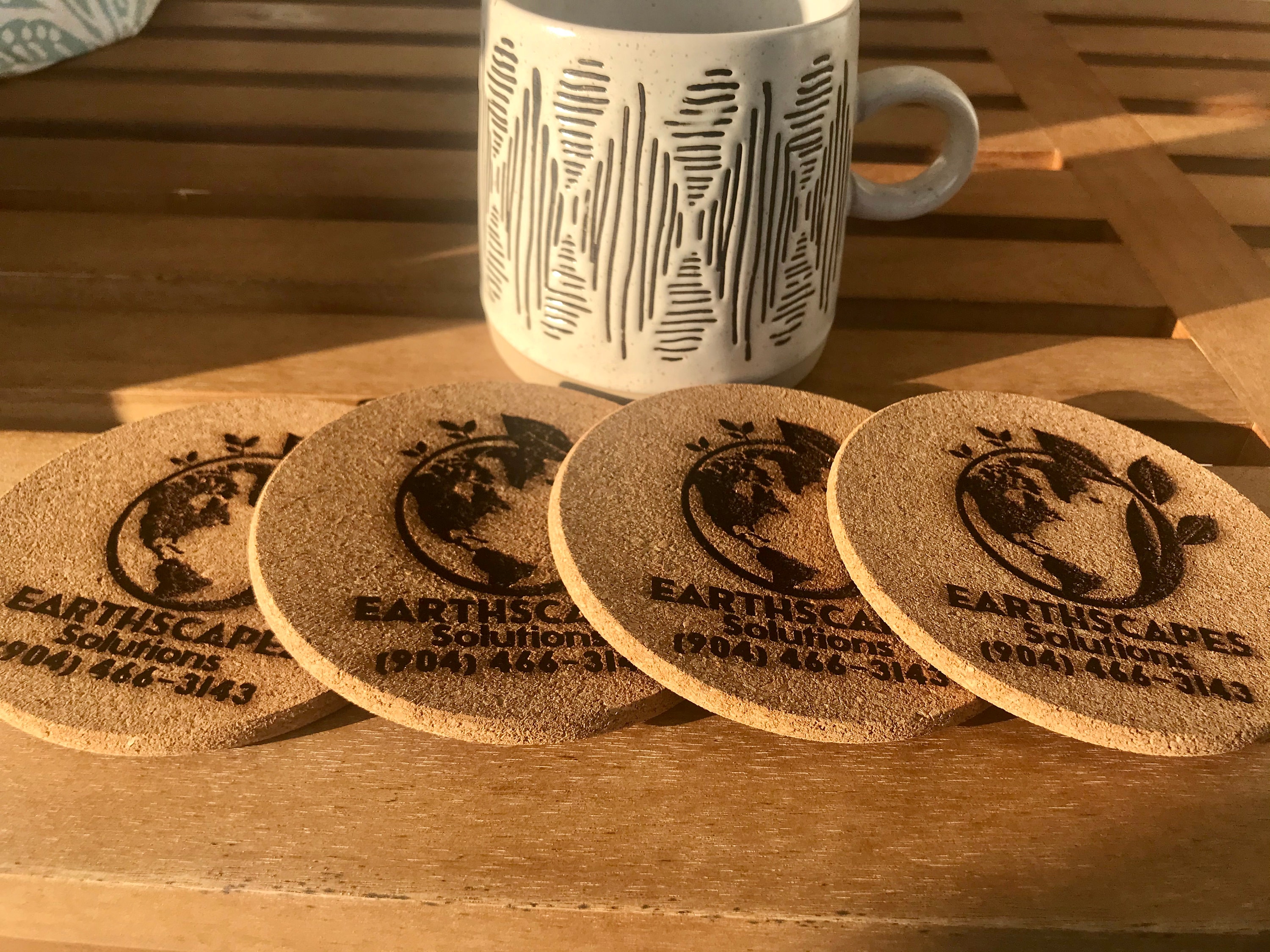 Custom Cork Coaster Set Custom Logo Coasters Round Cork Etsy