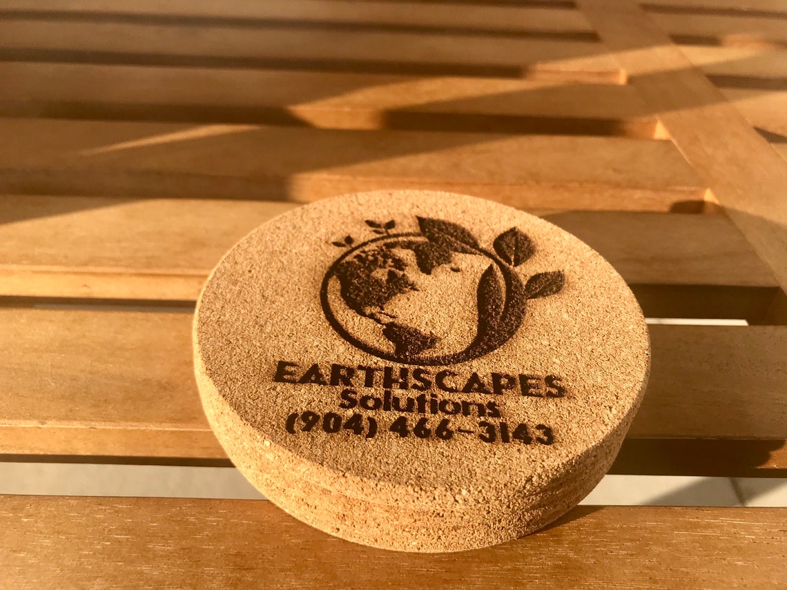 Custom Cork Coaster Set Custom Logo Coasters Round Cork Etsy