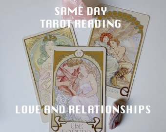 SAME DAY Love + Relationships Detailed Tarot Reading, 1-6 Cards In Depth
