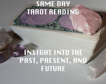 SAME DAY Tarot Legung: Vergangenheit, Gegenwart, Zukunft Detaillierte Karte Ausbreiten in die Tiefe