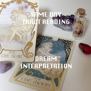 LE MÊME JOUR Interprétation des rêves de tarot : 1 à 6 cartes détaillées explorant la signification de vos rêves en profondeur