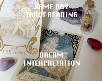 LE MÊME JOUR Interprétation des rêves de tarot : 1 à 6 cartes détaillées explorant la signification de vos rêves en profondeur