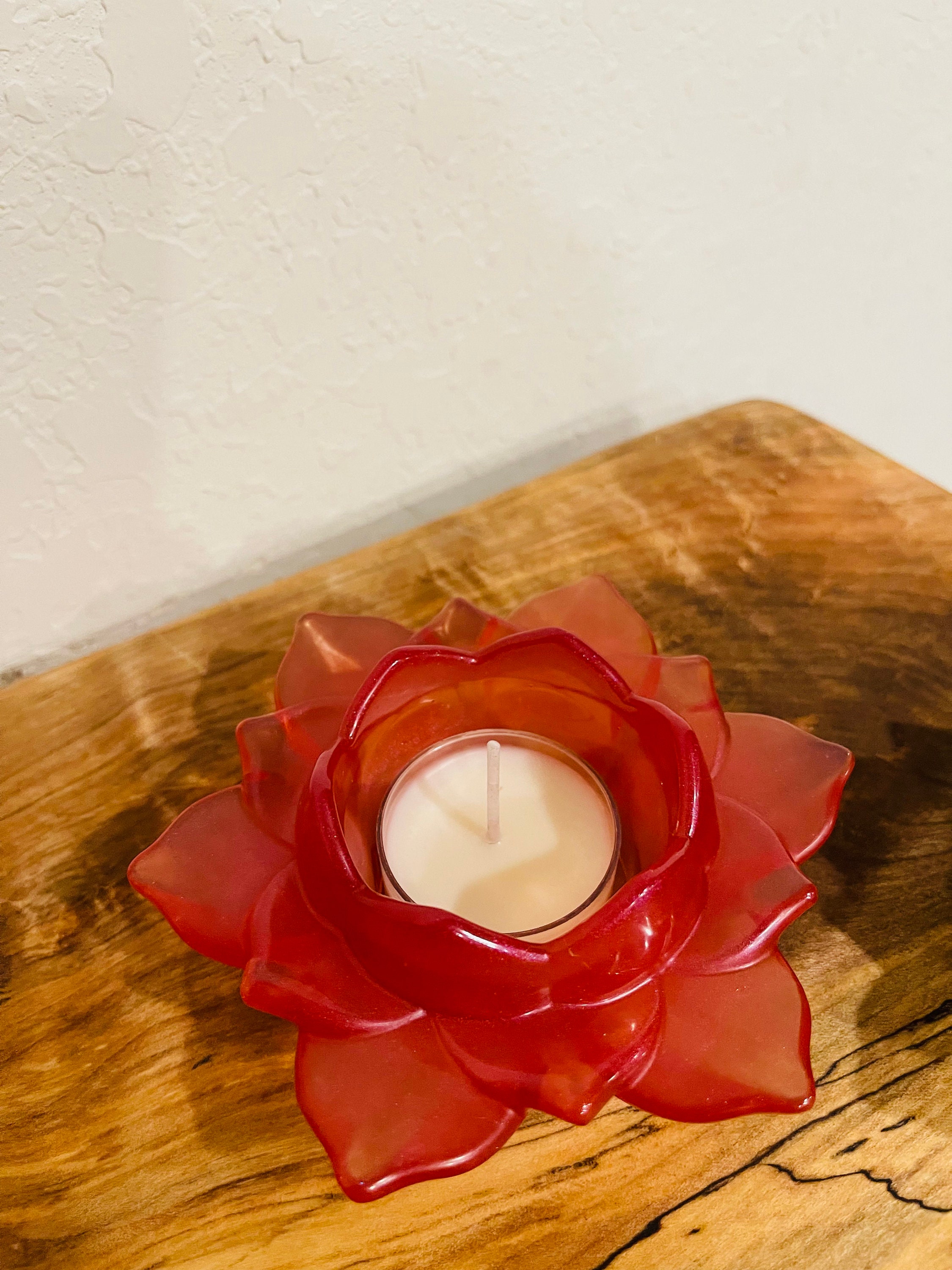 Epoxy flower tealight candle Etsy