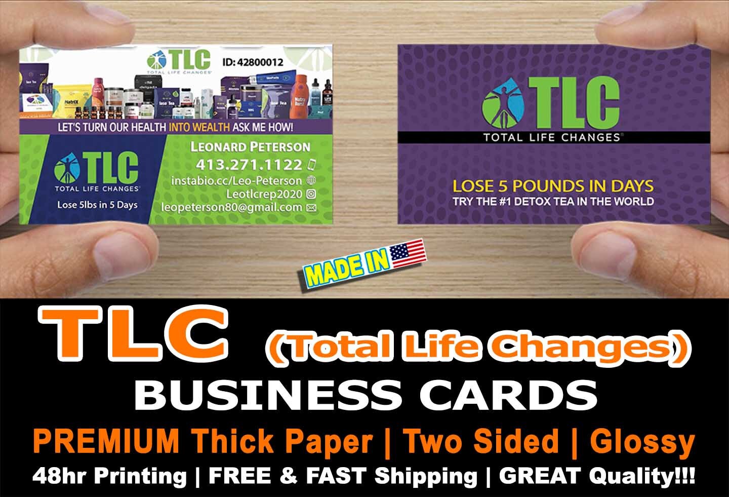 TLC Total Life Changes Custom Personalized Business Cards Premium Thick