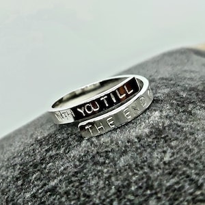 Stucky Ring, With you Till the end of the Line, Couples Superheroes Jewelry, avengers, Bucky, Captain Winter thumb Ring, silver, adjustable