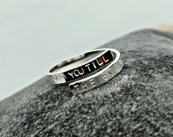 Handmade Stucky Ring: &#39;With You Till The End&#39; Adjustable Avengers Jewelry