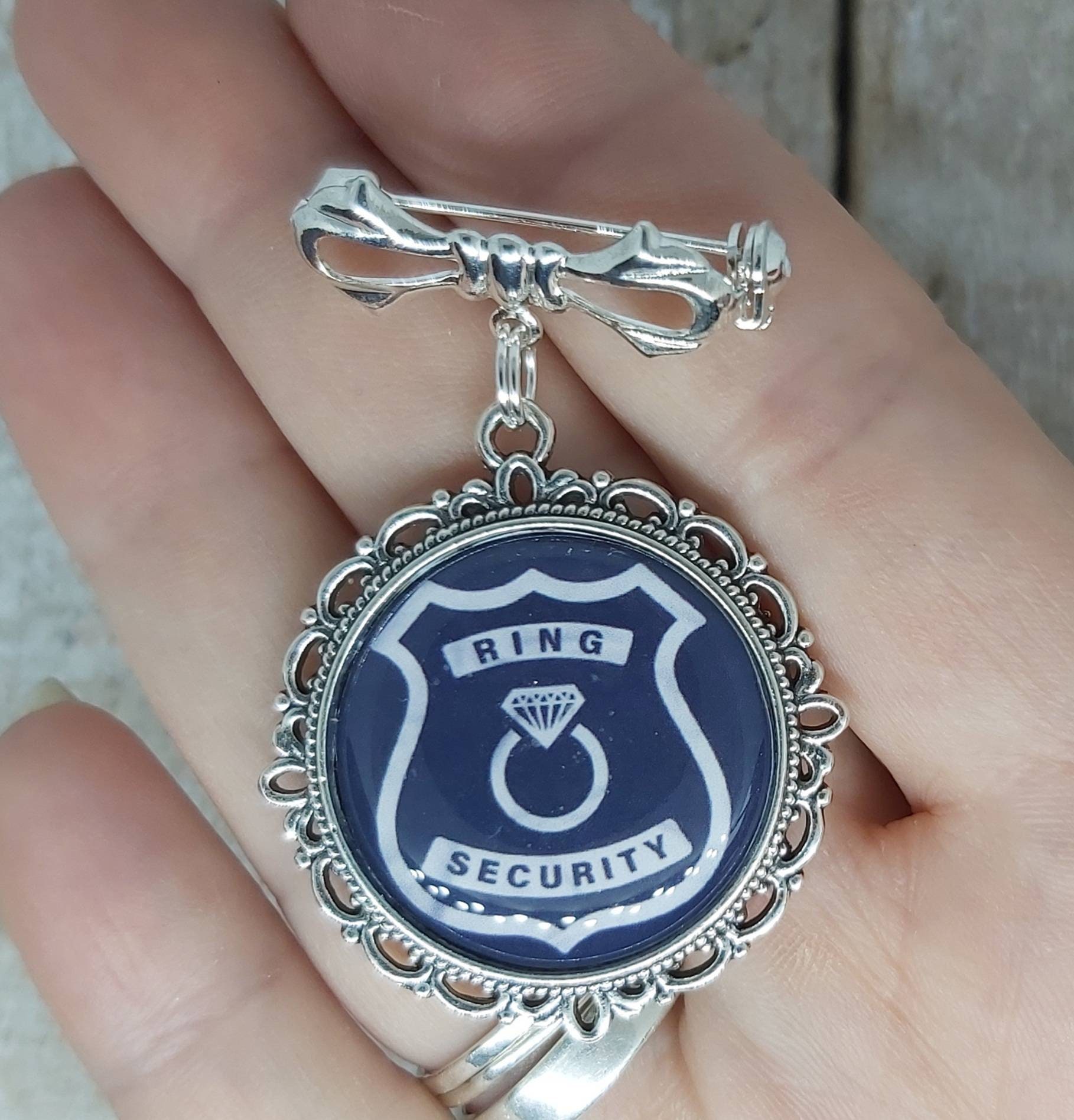 Ring bearer pin badge, Page boy gift keepsake, ring security, keepsake pendant wedding charm usher, something blue