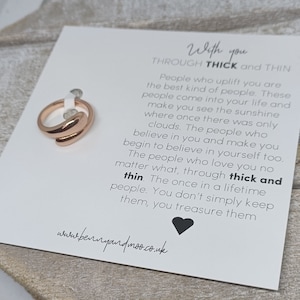Anello spesso e sottile con citazione in argento, oro, oro rosa, regalo, migliore amica, migliore amica, regalo per lei, anello regolabile per il pollice, squadra di ragazze