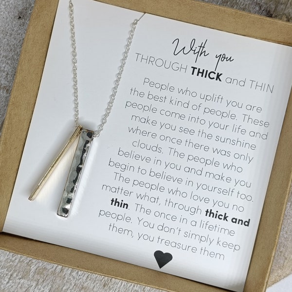 Through Thick and Thin necklace, couples romantic Valentines present, Personalised chain, couples personalised gift xmas birthday present
