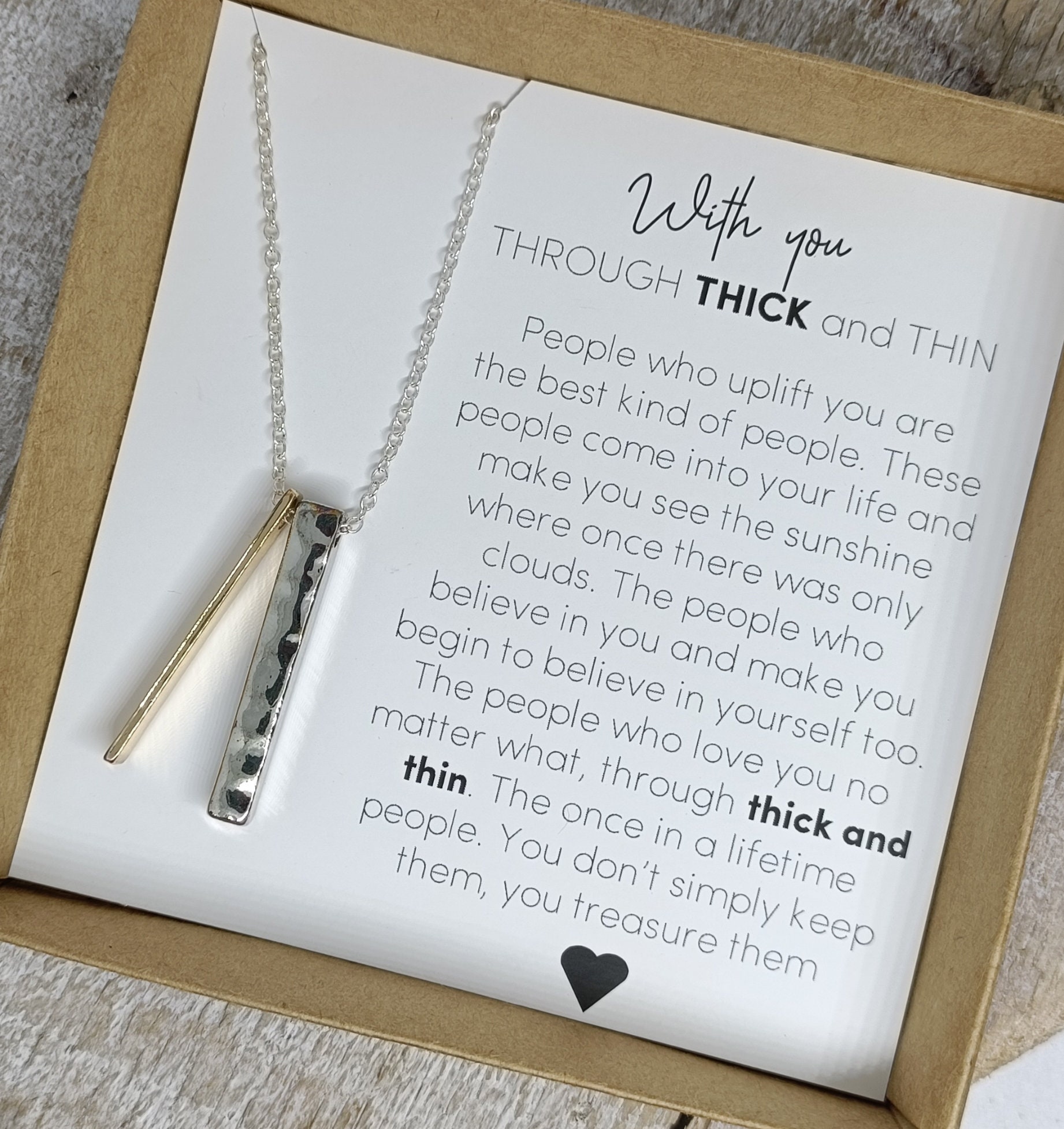Through thick hotsell and thin necklaces