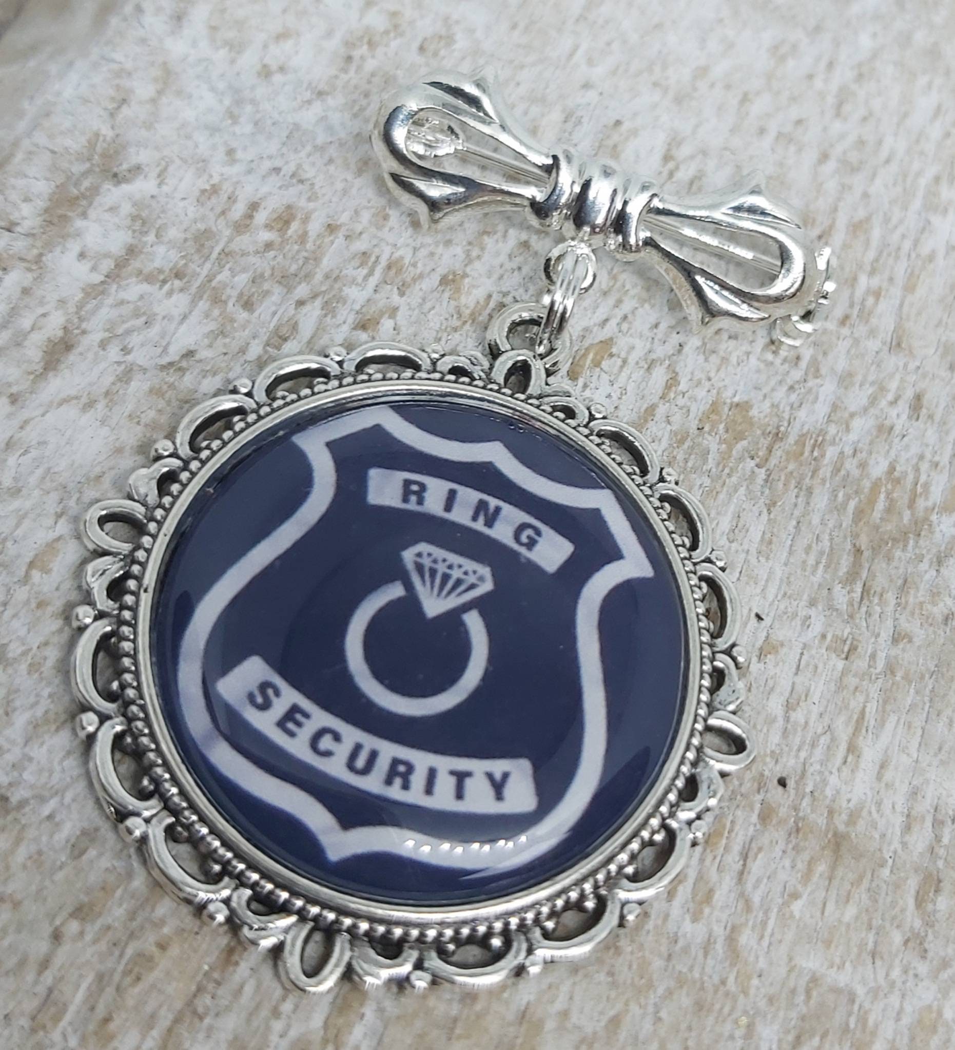 Ring bearer pin badge, Page boy gift keepsake, ring security, keepsake pendant wedding charm usher, something blue