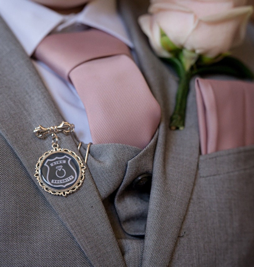 Ring bearer pin badge, Page boy gift keepsake, ring security, keepsake pendant wedding charm usher, something blue