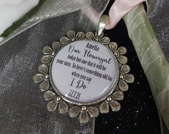 Personalized Flower Girl Bouquet Charm: Wedding Keepsake Gift