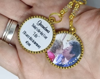Mum today's the day I do memory remembrance Photo wedding bouquet charm bride wedding. Memorial Father, Grandad, Uncle. Bride keepsake