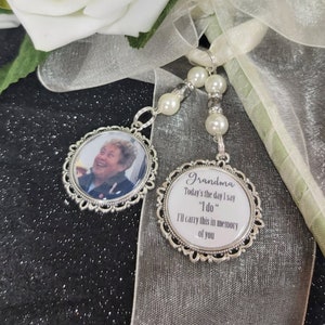 Abuela hoy es el día que hago memoria recuerdo Foto boda ramo encanto novia boda. Memorial Padre, Abuelo, Tío. recuerdo de la novia