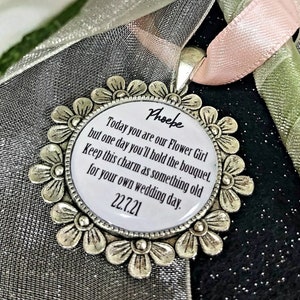 Personalisierte Blumenmädchen Blumenstrauß Charme: Hochzeits-Andenken