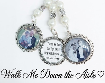 Personalised Wedding Bouquet Photo Charm | Memorial Bridal Charm | Loss of Dad Mum Gift Walk Me Down the Aisle | Something New Keepsake UK