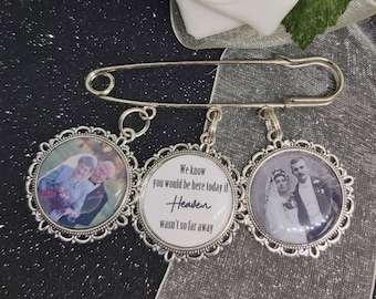 Custom Photo Lapel Pin: Personalized Memorial Bouquet Charm