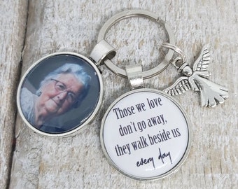 Personalized Memorial Photo Keychain: Loved One Keepsake with Charm