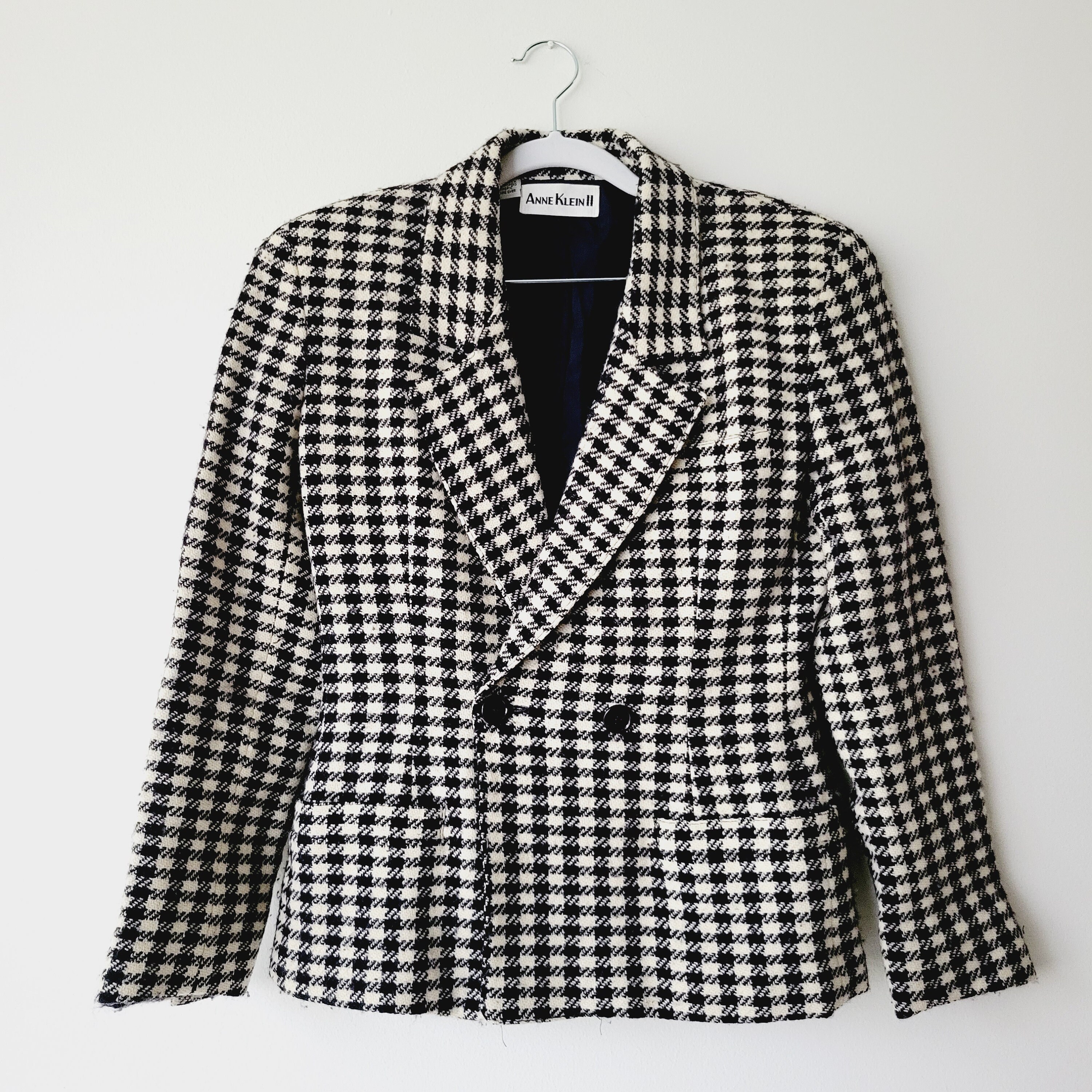 vintage ANNE KLEIN plaid tweed jacket