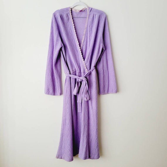 Vintage Plus-Sized Lavender Faux Wrap Sweater Dre… - image 3