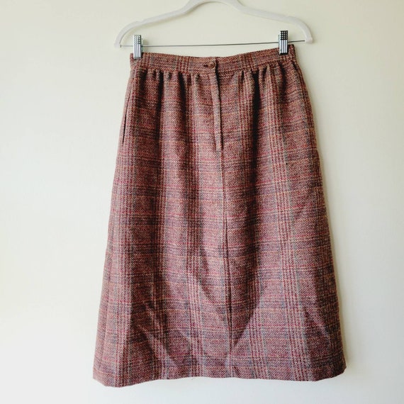 Vintage Pastel Plaid Wool Midi Skirt. Light Acade… - image 8