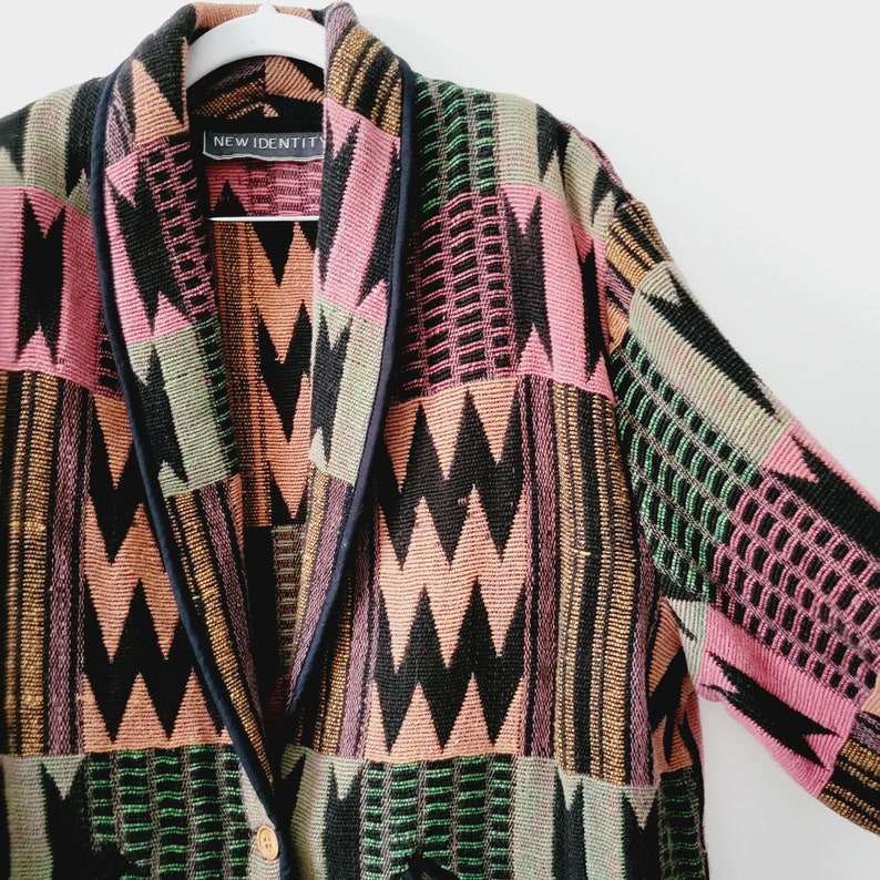 Colorful zigzag pattern vintage jacket