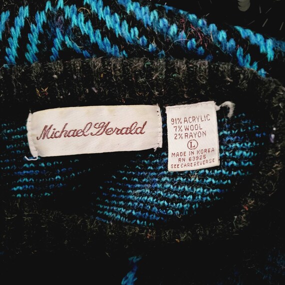 Vintage Mixed Pattern Dark Cosby Sweater. Argyle,… - image 5