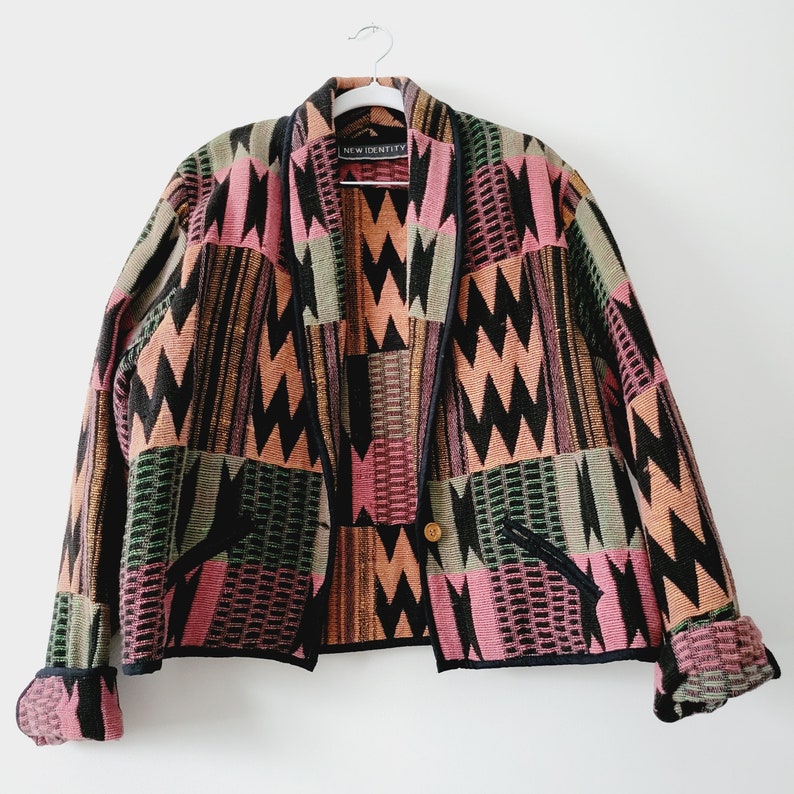 Colorful zigzag pattern vintage jacket