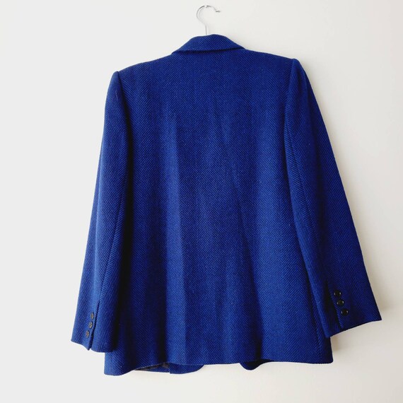 9402 Royal Blue Crop Sleeve Blazer