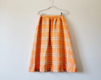 Vintage Pastel Plaid Wool Blend Pencil Skirt. Gray and Blue Green Striped Houndstooth Preppy Skirt. Mod Knee Length Business Casual Skirt