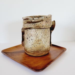 Large Brutalist Studio Pottery Planter. Earthy Asymmetrical Textured Planter. Vintage Wabi Sabi Sculptural Pottery. Organic Speckled Planter