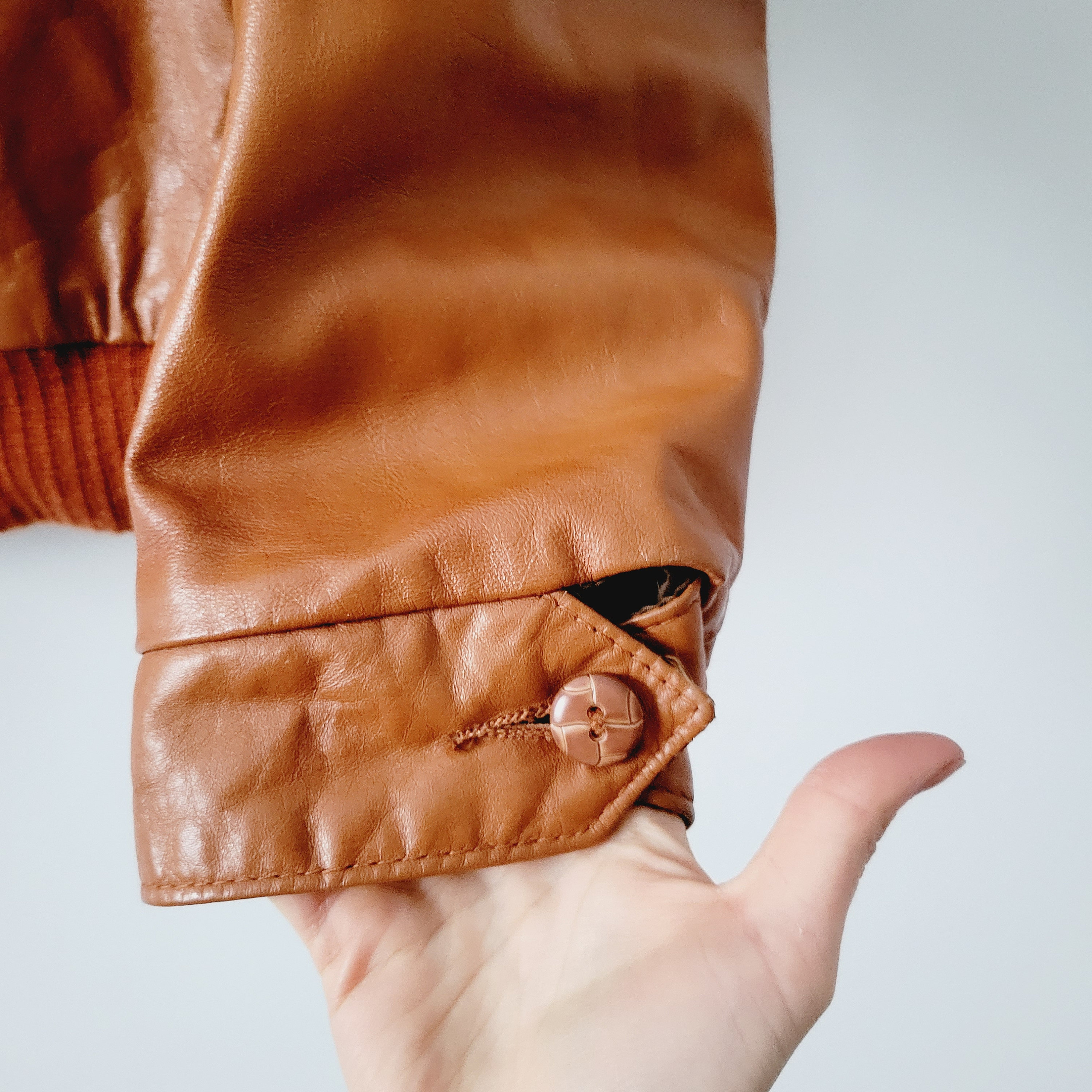Vintage 70s Leather Shop Sears Bomber - Brown Leather , Men's Size