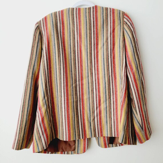 Vintage Rainbow Striped Spring Blazer. 90s Vertic… - image 6