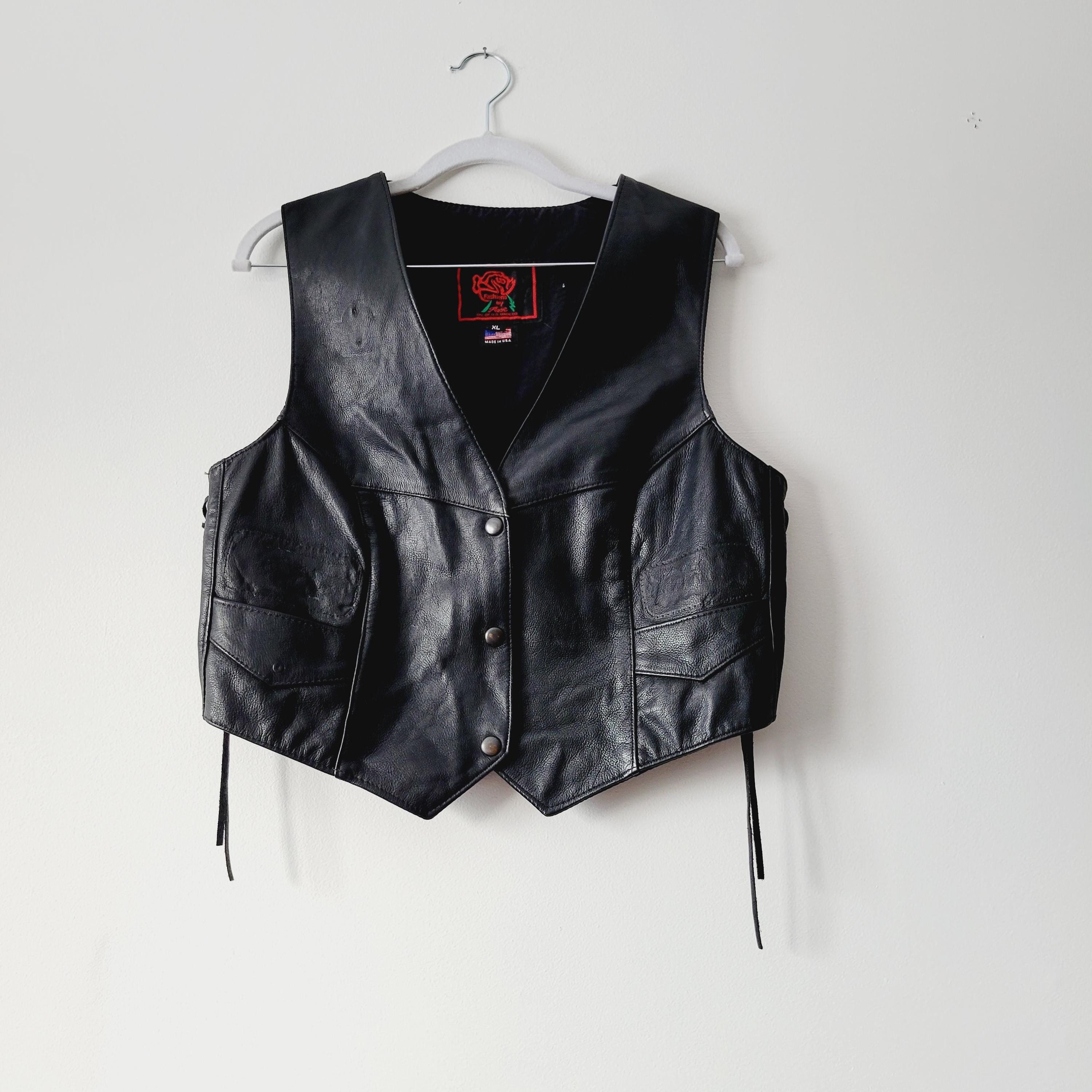 Black Leather Sleeveless Leather Jacket High Luxury Genuine
