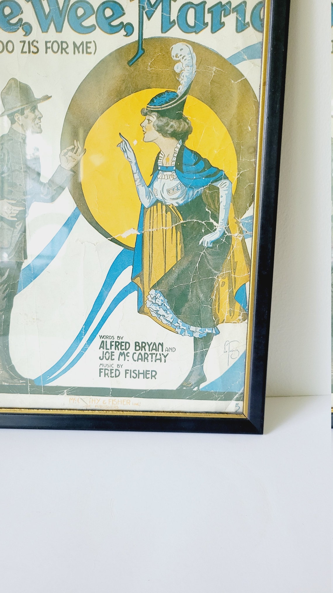 Framed Art Nouveau Sheet Music Cover Art. Vintage WWI Music Etsy UK