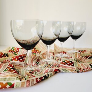 4 Fostoria Debutante Crystal Champagne Coupes. Vintage Hollywood Regency Dual Color Cocktail Glasses. Glam Stemware for Entertaining