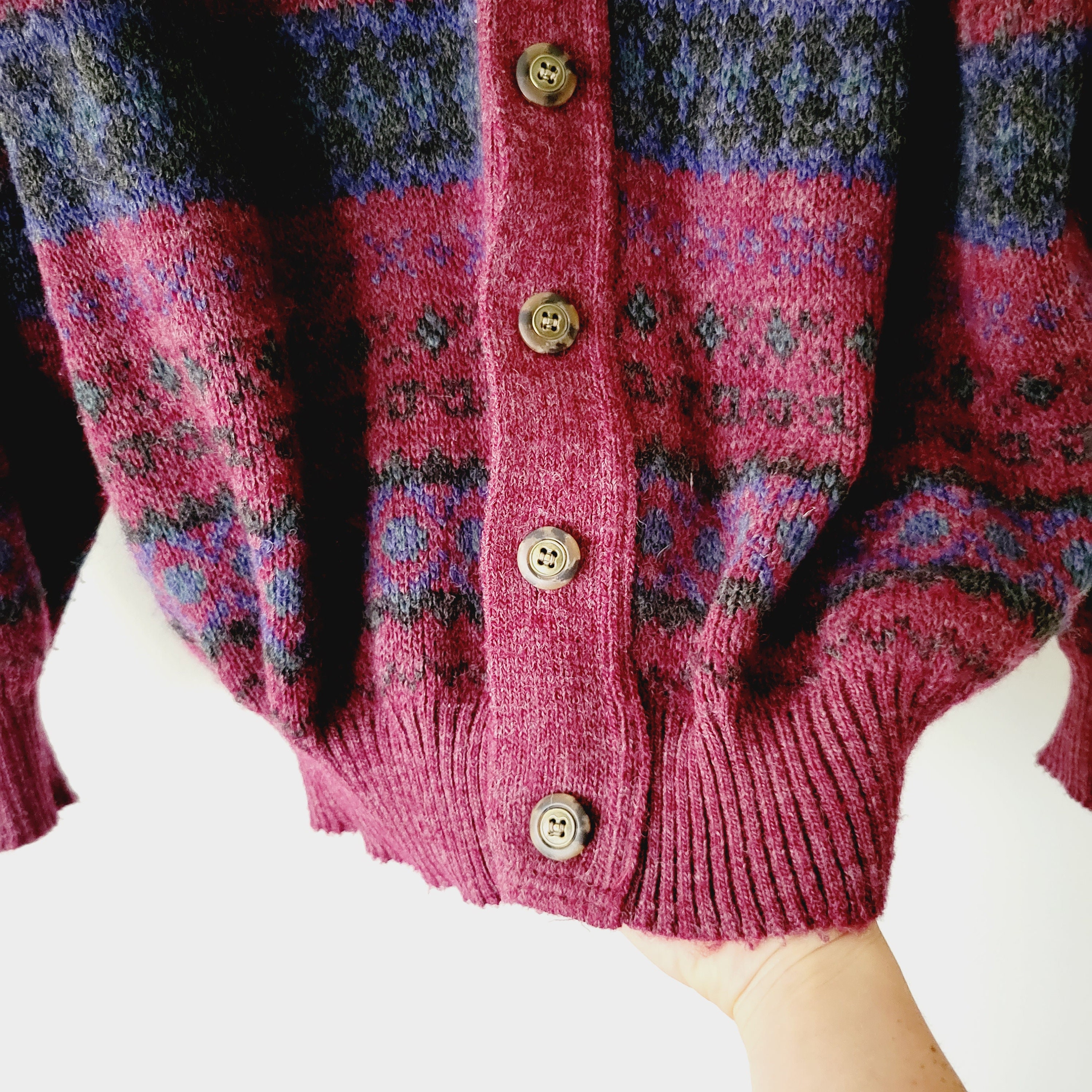 Vtg 70s BLUE MOHAIR SWEATER // Vintage Ice Blue Cardigan