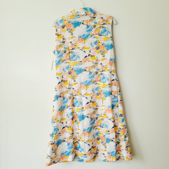 Deadstock 70s Watercolor Floral Sundress with Win… - image 8