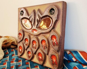 Søholm Denmark Ceramic Bird Tile Art. Mid Century Scandinavian