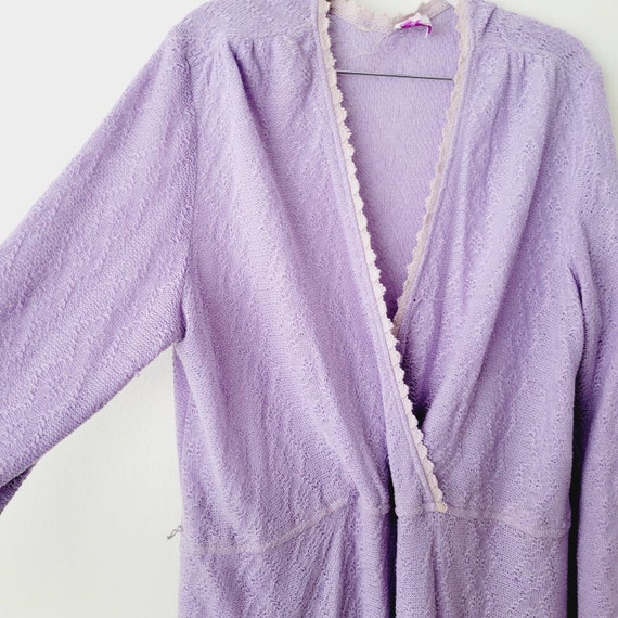 Vintage Plus-Sized Lavender Faux Wrap Sweater Dre… - image 8