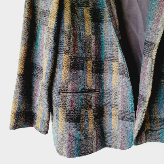 Vintage Patchwork Tweed Blazer. Geometric Pattern… - image 4