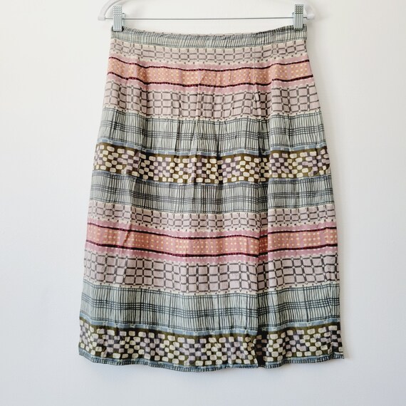 Muted Pastel Mixed Print Silk Pendleton Skirt. Vi… - image 2