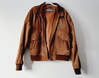 ジャケット・アウター 90s vintage suede leather bomber jacket Vintage 90s Saddlebred Leather Jacket Brown Suede Bomber