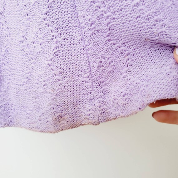 Vintage Plus-Sized Lavender Faux Wrap Sweater Dre… - image 10