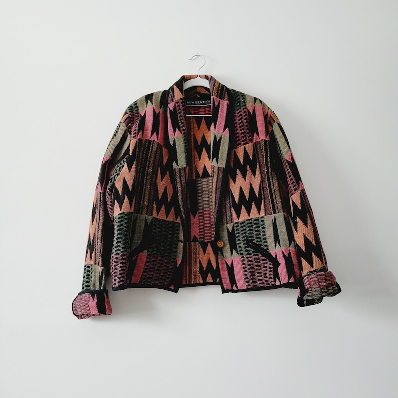 Colorful zigzag pattern vintage jacket