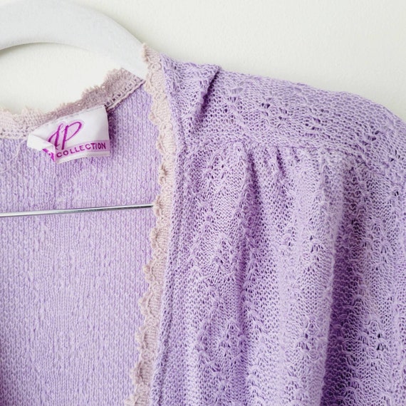 Vintage Plus-Sized Lavender Faux Wrap Sweater Dre… - image 4